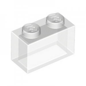 Steen 1x2 transparant blank 35743/6244904 (set van 10 stuks)