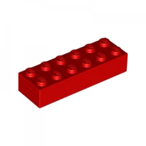 Steen 2x6 rood 44237/4181138 (set van 10 stuks)
