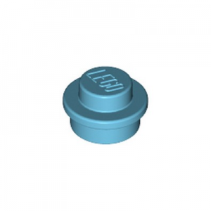 Plaatje rond 1x1 blauw medium azur 6141/6102986