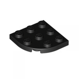 Plaatje ronde hoek 3x3 zwart 30357/4227392 (set van 4 stuks)