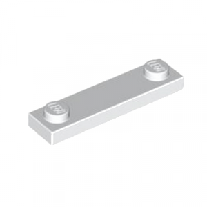 Plaatje 2-nops 1x4 wit 41740/4597131 (set van 10 stuks)