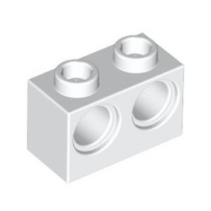 Steen 1x2, 2 gaten wit 32000/3200001 (set van 10 stuks)