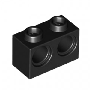 Steen 1x2, 2 gaten zwart 32000/3200026 (set van 10 stuks)