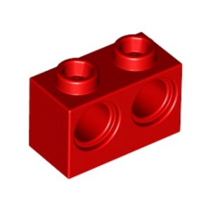 Steen 1x2, 2 gaten rood 32000/4179355 (set van 10 stuks)