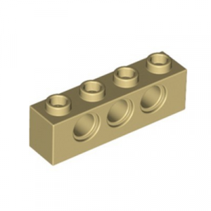 Steen 1x4, 3 gaten beige 3701/4234365 (set van 10 stuks)