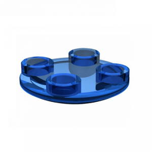 Plaatje rond, gebogen onderkant 2x2 transparant blauw 2654/6171732 (set van 10 stuks)