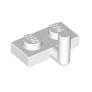 Plaatje met haak 1x2 wit 43876/6261349 (set van 10 stuks)