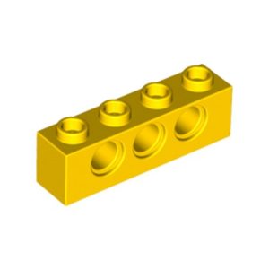 Steen 1x4, 3 gaten geel 3701/370124 (set van 10 stuks)