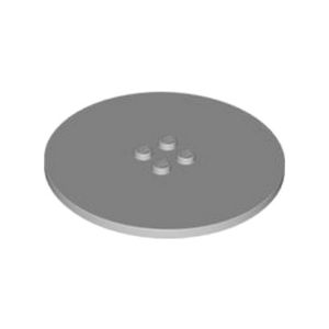 Plaatje rond 8x8 met 4 noppen grijs lichtgrijs 6177/4625582 (per stuk)