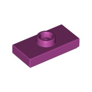 Tegel met 1 nop 1x2 magenta 15573/6101073 (set van 10 stuks)