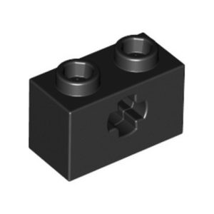 Steen 1x2, met kruisgat zwart 31493/6178922 (set van 10 stuks)