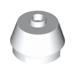 Steen rond conisch 2x2 met 1 nop, wit 98100/4649167 (set van 10 stuks)