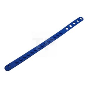 Armband flexibel 1x14 studs en 5 gaten, blauw 67196/6294888 (per stuk)