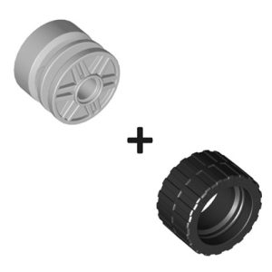 Band met Velg, zwart/lichtgrijs 24341 + 20896 (set van 5 stuks)