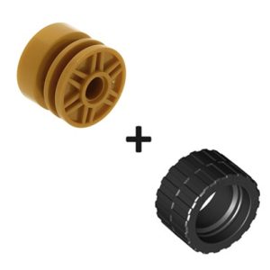 Band met Velg, zwart/warm goud 24341 + 20896 (set van 5 stuks)
