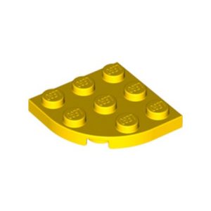 Plaatje ronde hoek 3x3 geel 30357/6167389 (set van 4 stuks)