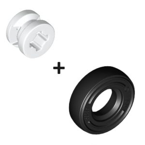Band met Velg, zwart/wit 59895 + 34337 (set van 5 stuks)