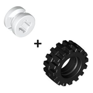 Band met Velg, zwart/wit 34337 + 87414 (set van 5 stuks)