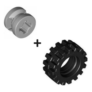 Band met Velg, zwart/lichtgrijs 34337 + 87414 (set van 5 stuks)