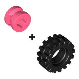 Band met Velg, zwart/coral 34337 + 87414 (set van 5 stuks)