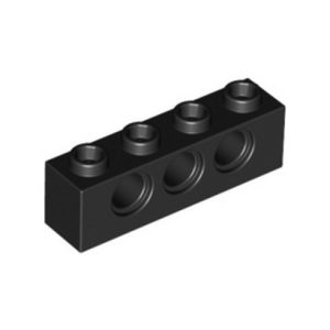 Steen 1x4, 3 gaten zwart 3701/370126 (set van 10 stuks)