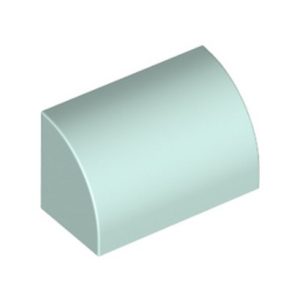 Steen gebogen 1x2 blauw aqua/pastel 37352/6236575 (set van 10 stuks)