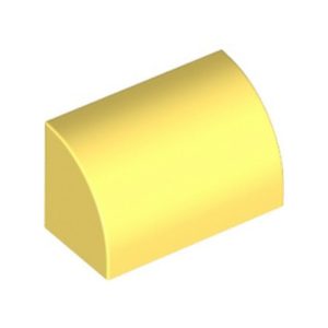 Steen gebogen 1x2 geel pastelgeel 37352/6296494 (set van 10 stuks)