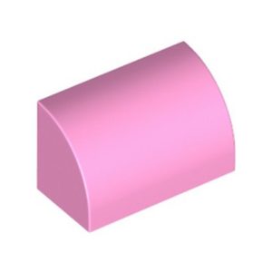 Steen gebogen 1x2 roze pastelroze 37352/6314374 (set van 10 stuks)