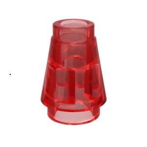 Steen rond conisch 1x1 transparant rood 59900/6337596 (set van 10 stuks)