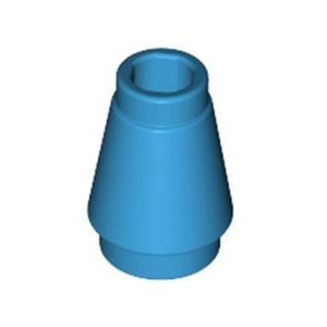 Steen rond conisch 1x1 blauw donker azur 59900/6404754 (set van 10 stuks)