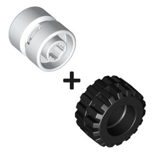 Band met Velg, zwart/wit 6014 + 87697 (set van 5 stuks)