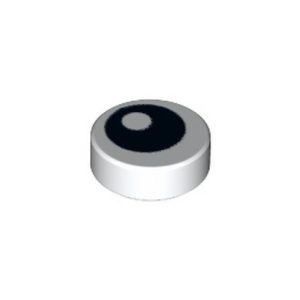 Tegel rond, met opdruk 1x1 no.8 wit 13360/66284599 (set van 10 stuks)