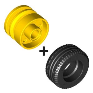 Band met Velg, zwart/geel 20896 + 58090 (set van 2 stuks)