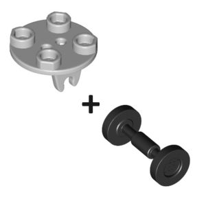 Wielas met Wielhouder, zwart/lichtgrijs 2496 + 26716 (set van 2 stuks)