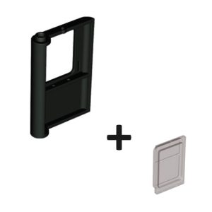 Deur rechtsdraaiend 1x4x5 met noppenscharnier en ruit 42819 + 35157 (per stuk)