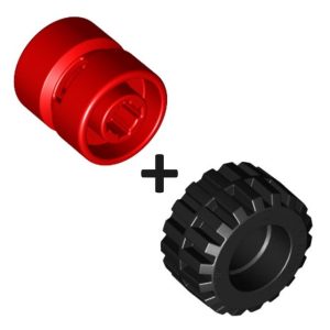 Band met Velg, zwart/rood 6014 + 87697 (set van 5 stuks)