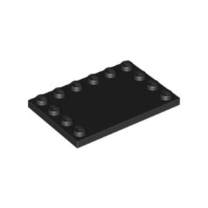 Plaatje 4x6 met 12 noppen, zwart 6180/4100378 (per 2 stuks)