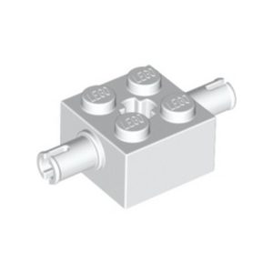 Steen met 2 pinnen 2x2 wit 65514/6356180 (per 2 stuks)