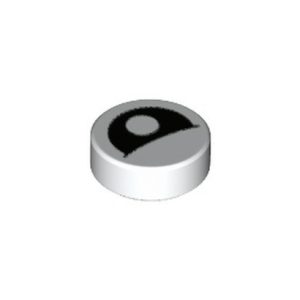 Tegel rond, met opdruk 1x1 no.150 wit 73809/6329607 (set van 10 stuks)