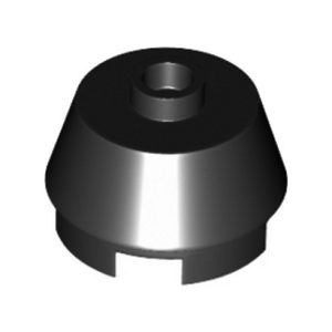 Steen rond conisch 2x2 met 1 nop, zwart 98100/4653822 (set van 10 stuks)