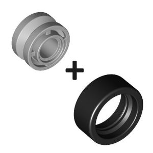 Band met Velg, zwart/lichtgrijs 50951 + 42610 (set van 5 stuks)