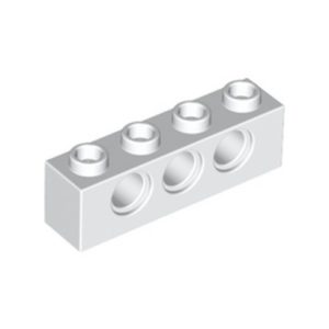 Steen 1x4, 3 gaten wit 3701/370101 (set van 10 stuks)