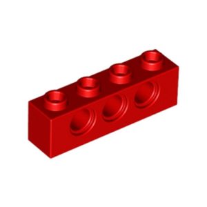Steen 1x4, 3 gaten rood 3701/370121 (set van 10 stuks)
