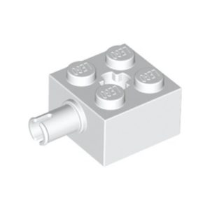 Steen met pin en kruisgat 2x2 wit 42929/6403936 (set van 5 stuks)