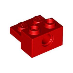 Steen 2x1, met gat en 1x2 plaatje, rood 73109/6385920 (set van 5 stuks)
