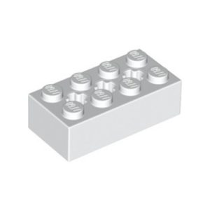 Steen 2x4 met 3 kruisgaten, wit 39789/6244919 (set van 2 stuks)